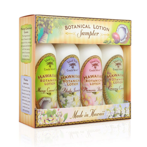 Island Soap and Candle Works Sampler Gift Set, Paraben Free Body Lotion for Men and Women, 4 x 2 Ounce