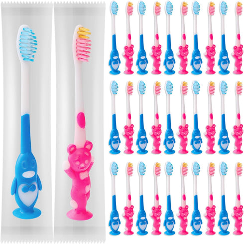 100 pcs Toddler Toothbrush Kids Manual Toothbrush Individually Wrapped, Soft Bristles for Age 2+ Children