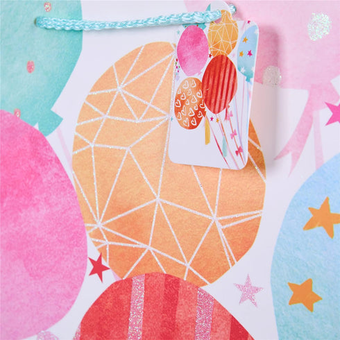 SUNCOLOR 16" Extra Large Gift Bags for Birthday Party with Tissue Paper, 2 Pack, Cupcake Design
