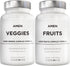 Amen Fruits + Veggies Vitamins Bundle - Raw Whole Food Multivitamin Capsules, Non-GMO, 180 ct, Greens & Red Fruits