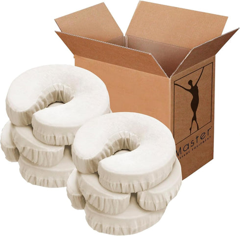 Master Massage Pack of 6 Flannel Face Cradle Covers, 100% Cotton, Off White