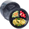 Reusable Plastic Plates, 3 Compartment Black Dinner Plates, Heavy Duty, Microwave Safe, BPA Free, Party Plates