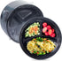 Reusable Plastic Plates, 3 Compartment Black Dinner Plates, Heavy Duty, Microwave Safe, BPA Free, Party Plates