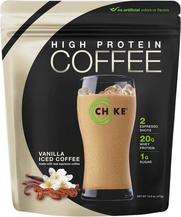 Chike Vanilla High Protein Iced Coffee - 20g Protein, 2 Shots Espresso, Keto Friendly, 14 Servings