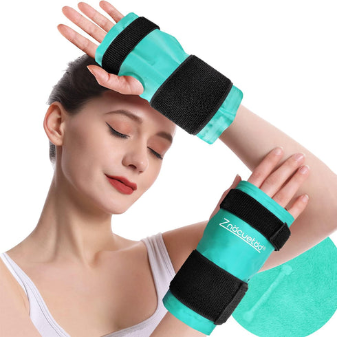 Wrist Hand Ice Pack Wrap 2 Pack – Reusable Gel Hot & Cold Therapy for Wrist, Elbow, Hand Pain Relief from Carpal Tunnel