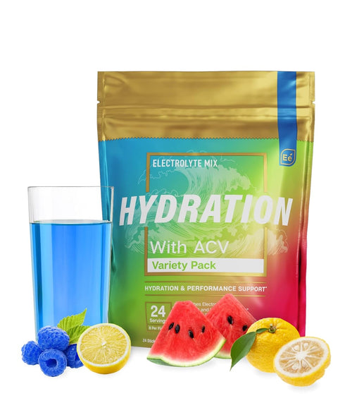 Essential Elements Hydration Packets - Sugar Free Electrolytes Powder Packets, 24 Stick Packs with ACV & Vitamin C