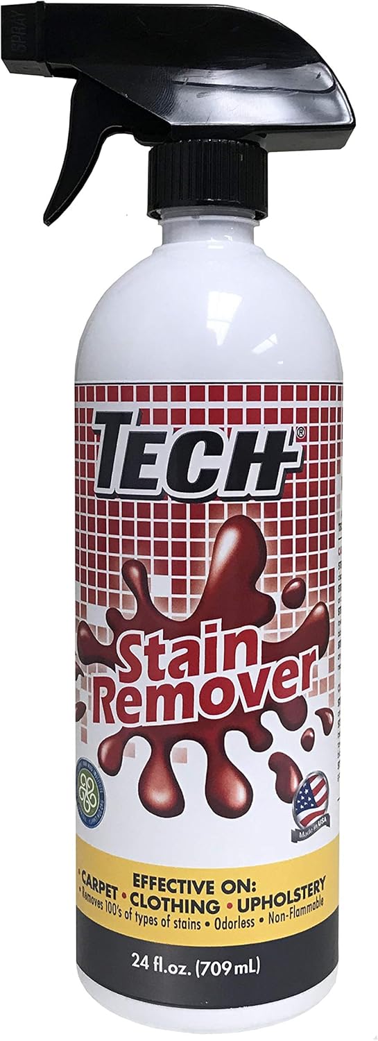 TECH Stain Remover, 24 oz Spray Bottle for Carpet, Clothes, Upholstery, and Fabrics