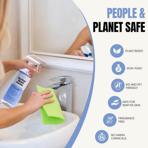 Pack 8oz 16oz Better Than Clean Bath and Shower Cleaner Starter Fragrance Free, Plant-Based, Non-Toxic, Bathroom