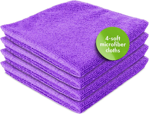 Screen Mom (4-Pack) Screen Cleaner Purple Microfiber Cloths - Microfiber Screens Cleaner Cloths, TV Cleaning Cloth