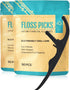 Y-Kelin Natural Dental Floss Picks, Vegan Eco Friendly Black Bamboo Charcoal Toothpick, 100 Pcs