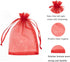 100 Pc 5x7 inch Red Gift Wrap Bags, Organza Sheer Fabric Drawstring Treat Bags for Baby Shower, House Party Favors