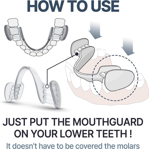 Mouth Guard for Grinding Teeth, Sleep Night Guard, Teeth Bruxism Protection, 2 Set with Travel Case