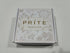 Prite Small Makeup Bag for Women, Portable Clear Cosmetic Bag with Gold Zipper (Beige)