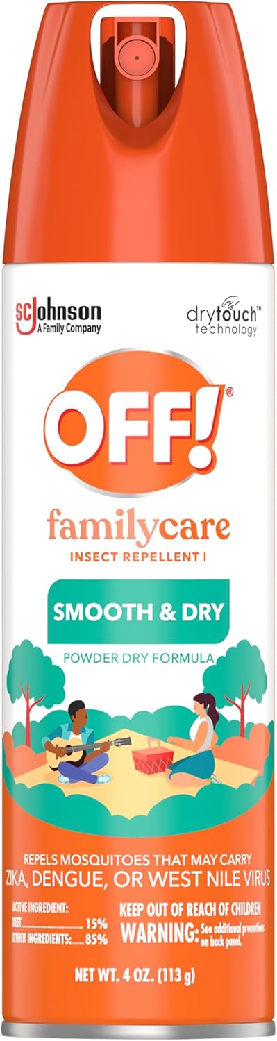 OFF! FamilyCare Insect & Mosquito Repellent Aerosol, 4 Oz, Smooth and Dry Formula, 6 Hours Protection