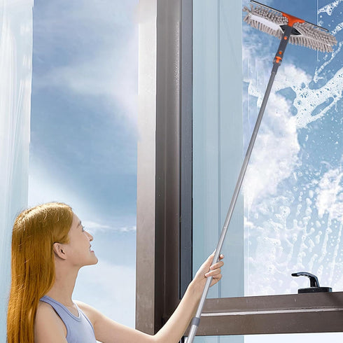 Squeegee Window Cleaner Set: 2-in-1 Multi-Surface Tool with Extendable Pole for Indoor & Outdoor Glass
