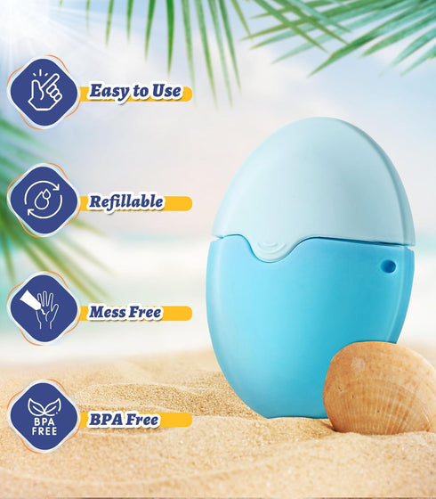 KYHDIYA Summer Sunscreen Applicator for Kids - Refillable Roll on Sponge Sunscreen, Suncream & Lotion Applicator,Proof