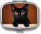 STVNKML Cute Peeping Black Cat Pill Box Travel Pill Organizer 2 Compartment Weekly
