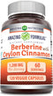 Amazing Formulas Berberine with Pure Ceylon Cinnamon 1200 Mg Per Serving | Premium Complex Supplement | 120 Count