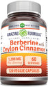 Amazing Formulas Berberine with Pure Ceylon Cinnamon 1200 Mg Per Serving | Premium Complex Supplement | 120 Count