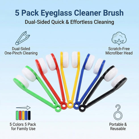 Happyupcity 5 Sun Glasses Eyeglass Microfiber Mini Eyeglasses Cleaner Spectacles Cleaner Soft Brush Cleaning Tool