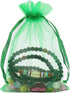 HRX Package 100pcs Organza Drawstring Bags, Green, 4 x 6 inch Candy Mesh Gift Pouches