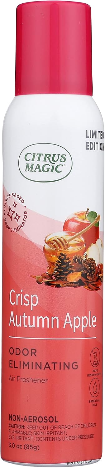Citrus Magic Limited Edition Natural Odor Eliminating Air Freshener Spray - Crisp Autumn Apple, 3-Ounce, Pack of 3