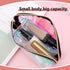 Holographic Makeup Bag, Iridescent Cosmetic Pouch, Clear Waterproof Portable Travel Toiletry Organizer Bag for Women