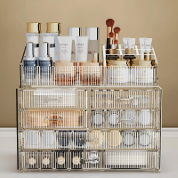 ZHIAI Stackable Storage Drawers, Clear Acrylic Bathroom Counter Organizer for Makeup, Kitchen, Home Storage
