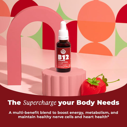 Vitamin B12 Sublingual Liquid Drops - 5000 mcg - Plus B1 & B6 for Brain Cells & Energy Support