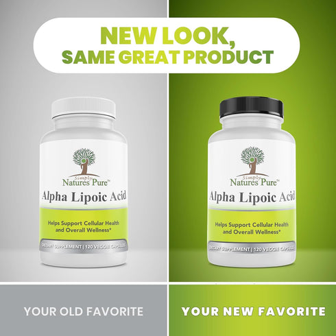 Simply Natures Pure Alpha Lipoic Acid 600mg - 120 Veggie Capsules, Non-GMO Thioctic Acid, 4 Month Supply