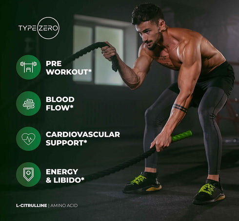 Type Zero L-Citrulline Malate Powder 2:1 (300g | 6000mg Per Serving | Unflavored): Ultra Clean Nitric Oxide Booster