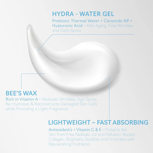 Retrograde Skin Care Hydra Hyaluronic Acid Water Gel Cream, Daily Face Moisturizer for Dry Skin, Scented