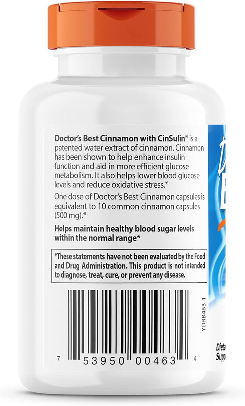 Doctor's Best Cinnamon Extract with Cinsulin, 250 mg, 120 Veg Caps