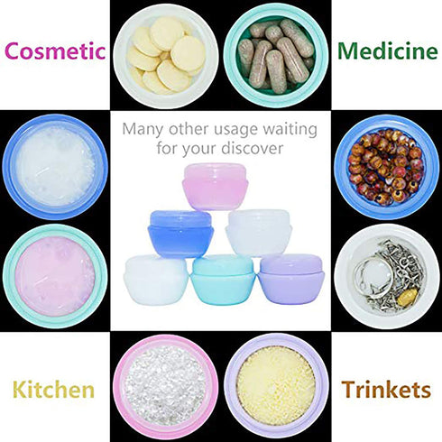 Travel Accessories Toiletry Containers, 1 oz Plastic Jars for Creams, Leak Proof Lids, Compact Travel Size (6 Pieces)