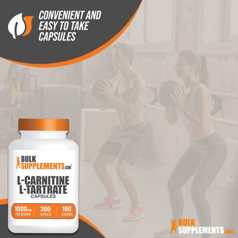 BulkSupplements.com L-Carnitine L-Tartrate Capsules - 1000mg Carnitine Supplement, Gluten Free - 360 Capsules