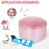 FOMIYES Leak-Proof Bath with Cleaner Brush and Retainer Holder Box, Complete Clean Care for Dentures, Braces (Pink)