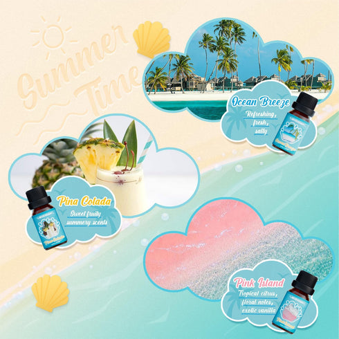 Summer Essential Oils Set - ARVIDSSON Tropical Fragrance Oil for Candle Making, Diffuser Scented Oil - Ocean Breeze
