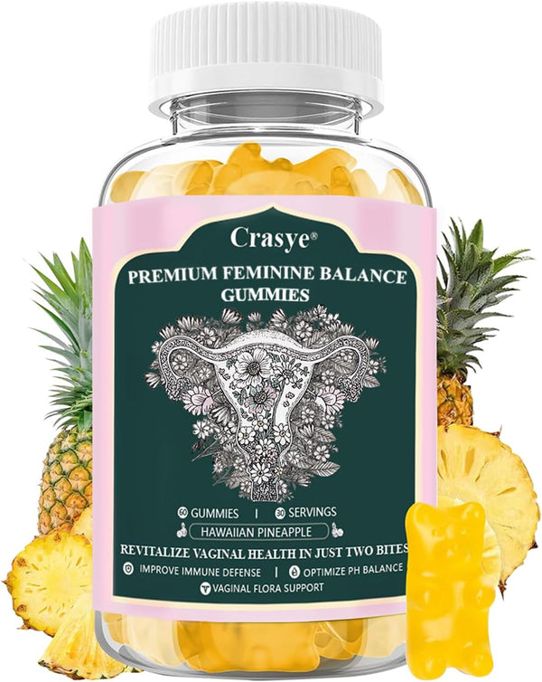 Premium Feminine Balance Gummies PH Balance Vaginal Health Gummies Probiotics Hawaiian Pineapple