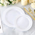 Sylans 60PCS set, 30 10" 30 7" White Plastic Plates Disposable Party Plates with Heavy Duty Dinner plates and Elegant