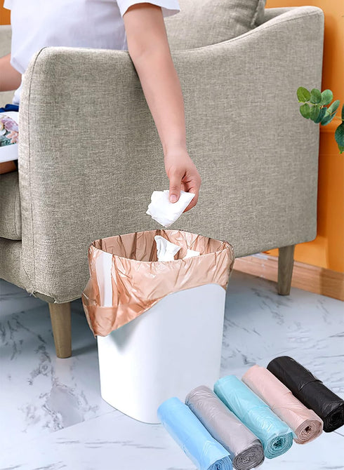 4 Gallon Bathroom Trash Bags, 15 Rolls, 300 Counts Small HANDLES Garbage Bags for Office Bathroom Waste Bin