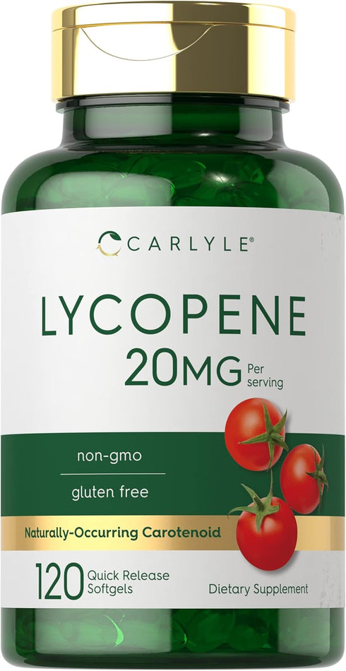 Carlyle Lycopene 20 mg, 120 Softgels, Non-GMO & Gluten Free Supplement