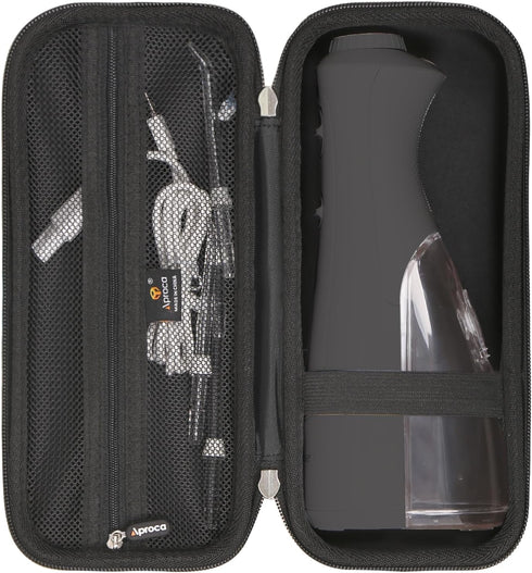 Aproca Hard Travel Storage Case, Black, compatible with Waterpik WF-02 Cordless Flosser and Accessories