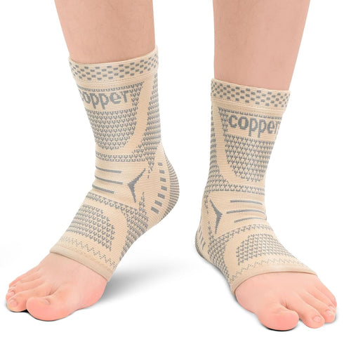 INDEEMAX Copper Infused Ankle Brace for Sprained Ankle, Ankle Compression Sleeve Support