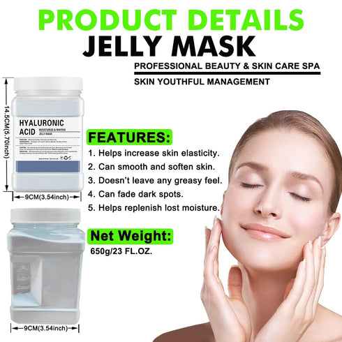 Jelly Mask Powder for Facials, Kiwi Fruit Oil Control, Professional Peel Off Hydro Face Mask Powder, 23 Fl Oz