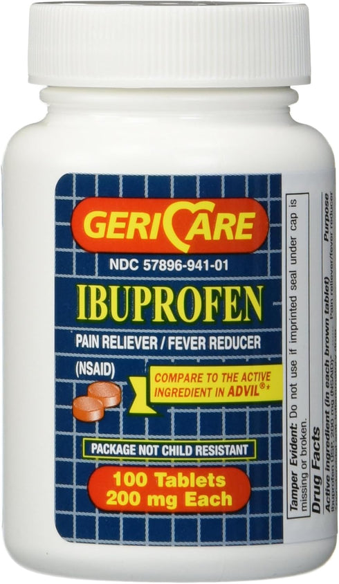 Geri Care IBUPROFEN Pain Relief Tablets, 100 Count