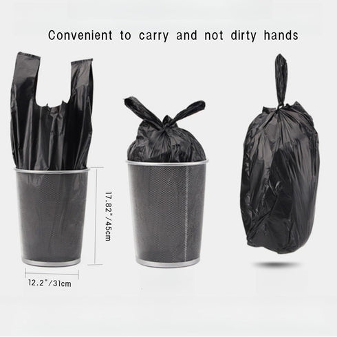 4 Gallon Trash Bags, Bathroom Trash Bags, Kitchen Garbage Bags, 90 Pcs with Handle, Black Disposable Plastic Rubbish