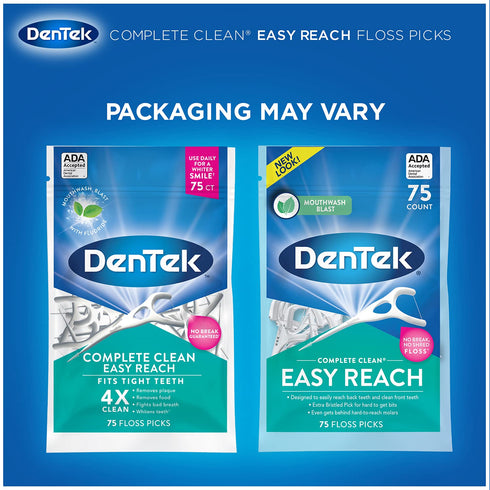DenTek Comfort Clean Sensitive Gums Floss Picks - 75 Count (Pack of 6)