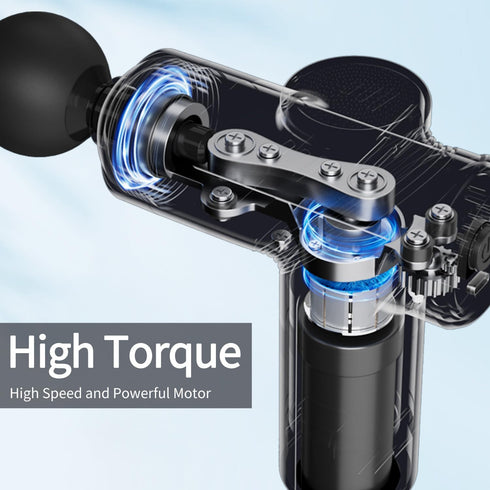 Massage Gun Deep Tissue, Portable with Silent Brushless Motor and 4 Interchangeable Heads for Muscle Relief and