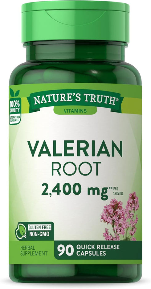 Nature's Truth Valerian Root Capsules - 2400mg, 90 Count Non-GMO & Gluten Free Supplement