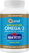Qunol Advanced Omega 3 Krill and Fish Oil Complex, 250mg EPA & DHA, 10x Better Bioavailability, 90 Count